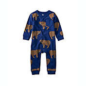 Tea Collection Bear Print Long Sleeve Baby Coverall in Royal Blue