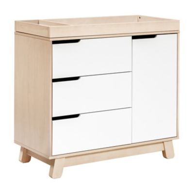 Babyletto Hudson 3-Drawer Changer Dresser in Washed Natural and White