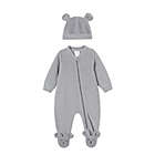 Alternate image 0 for ever &amp; ever&trade; Size 3M 2-Piece Velour Footie and Hat Set in Grey Highrise