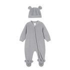 Alternate image 0 for ever &amp; ever&trade; Size 3M 2-Piece Velour Footie and Hat Set in Grey Highrise