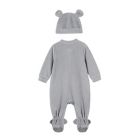 Alternate image 2 for ever &amp; ever&trade; Size 3M 2-Piece Velour Footie and Hat Set in Grey Highrise