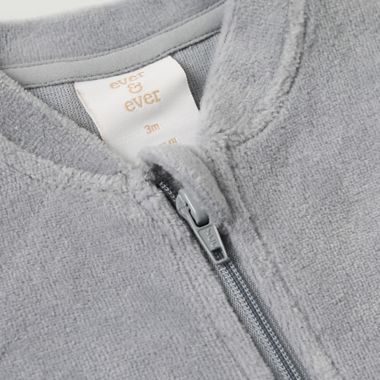 ever &amp; ever&trade; Size 3M 2-Piece Velour Footie and Hat Set in Grey Highrise. View a larger version of this product image.