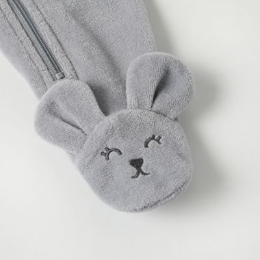 ever &amp; ever&trade; Size 3M 2-Piece Velour Footie and Hat Set in Grey Highrise. View a larger version of this product image.