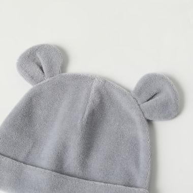 ever &amp; ever&trade; Size 3M 2-Piece Velour Footie and Hat Set in Grey Highrise. View a larger version of this product image.