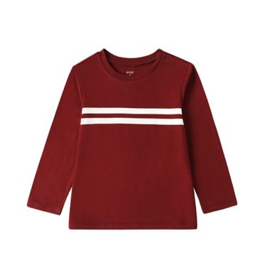 ever &amp; ever&trade; Size 18M 2-Piece Long Sleeve Shirt and Jogger Set in Red Cabernet Stripe. View a larger version of this product image.