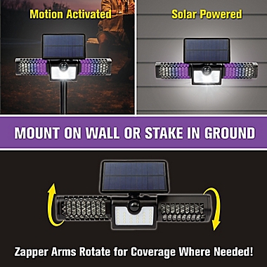 Bell + Howell Monster Solar Powered Flood Light Bug Zapper in Black. View a larger version of this product image.