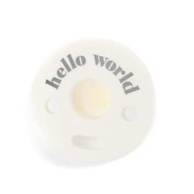 Bella Tunno&trade; Bubbi 0-6M Hello Sunshine Pacifier in White. View a larger version of this product image.