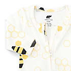 Alternate image 1 for Monica + Andy Preemie Bumble Bee Organic Cotton Zipper One-Piece Footie in Cream