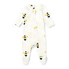 Alternate image 0 for Monica + Andy Size 0-3M Bumble Bee Organic Cotton Zipper One-Piece Footie in Cream