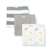 Monica + Andy 3-Pack Rainbow Dino Organic Cotton Muslin Wraps