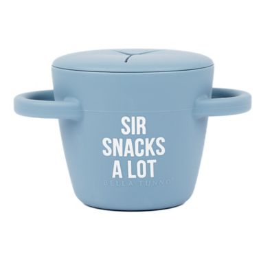 Bella Tunno&trade; Happy Snacker 8 oz. Silicone Sir Snacks A Lot Snack Cup in Blue. View a larger version of this product image.