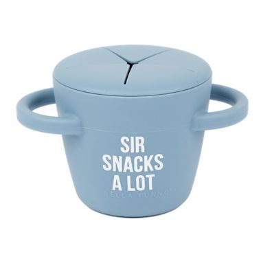Bella Tunno&trade; Happy Snacker 8 oz. Silicone Sir Snacks A Lot Snack Cup in Blue. View a larger version of this product image.