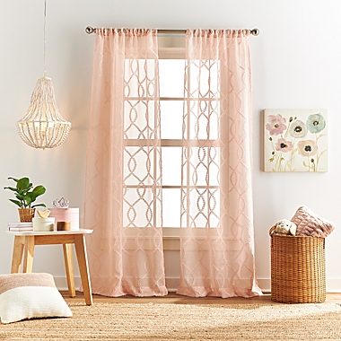 Dream Factory Audrey 63-Inch Light Filtering Window Curtain Panels in Blush (Set of 2). View a larger version of this product image.