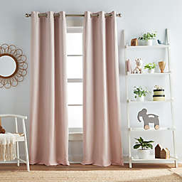 Dream Factory Harper 84-Inch Grommet 100% Blackout Window Curtain Panels in Pink (Set of 2)
