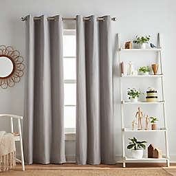 Dream Factory Harper 63-Inch Grommet 100% Blackout Window Curtain Panels in Grey (Set of 2)