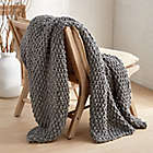 Alternate image 1 for DKNYpure&reg; Chunky Knit Throw Blanket in Grey