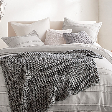 DKNYpure&reg; Chunky Knit Throw Blanket in Grey. View a larger version of this product image.