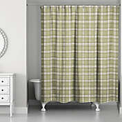Designs Direct 71-Inch x 74-Inch Plaid Shower Curtain in Green