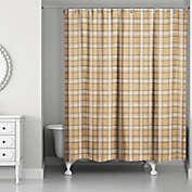 Designs Direct 71-Inch x 74-Inch Plaid Shower Curtain in Orange