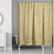 Designs Direct 71-Inch x 74-Inch Large Leaf Shower Curtain in Yellow