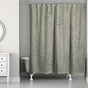 Designs Direct 71-Inch x 74-Inch Large Leaf Shower Curtain in Green