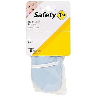 Safety 1st&reg; 2-Pack Cotton No Scratch Mittens in Blue. View a larger version of this product image.