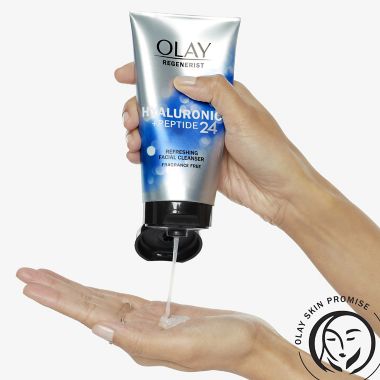 Olay&reg; Regenerist 5 oz. Hyaluronic+Peptide 24 Revitalizing Face Cleanser. View a larger version of this product image.
