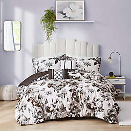 Intelligent Design Dorsey Reversible Full/Queen Comforter Set in Black/White