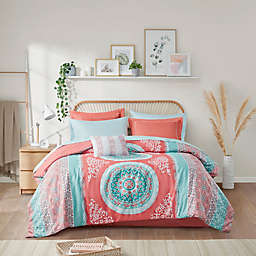 Intelligent Design Loretta 9-Piece Full Comforter Set in Coral