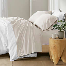 Madison Park 200-Thread-Count Peached Percale Cotton Queen Sheet Set in Ivory