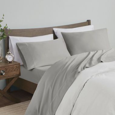 Madison Park 600-Thread-Count Cotton California King Sheet Set in Light Grey