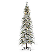 Glitzhome&reg; 9-Foot Pre-Lit Pencil Spruce Artificial Christmas Tree with LED Lights