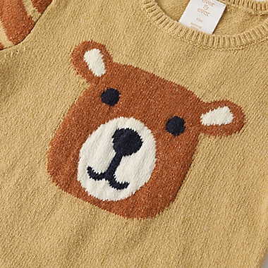 ever &amp; ever&trade; Size 4T Crewneck Bear Sweater in Tan Croissant. View a larger version of this product image.
