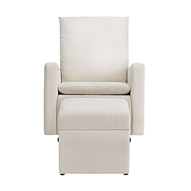 Everlee Glider w/ Ottoman by M Design Village Curated for ever &amp; ever&trade; in Cream. View a larger version of this product image.