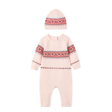 ever &amp; ever&trade; 2-Piece Fair Isle Romper and Hat Set. View a larger version of this product image.