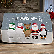 Santa and Friends Personalized 50-Inch x 60-Inch Sherpa Blanket