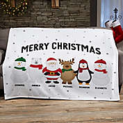 Santa and Friends Personalized 50-Inch x 60-Inch Sweatshirt Blanket