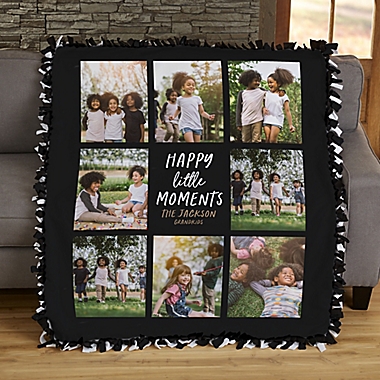 Happy Little Moments Personalized 50-Inch x 60-Inch Tie Photo Blanket. View a larger version of this product image.