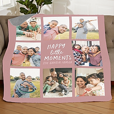 Happy Little Moments Personalized 50-Inch x 60-Inch Quilted Photo Blanket. View a larger version of this product image.