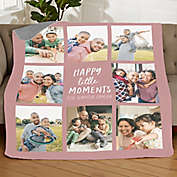 Happy Little Moments Personalized 50-Inch x 60-Inch Quilted Photo Blanket