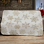 Silver and Gold Snowflake Personalized 50-Inch x 60-Inch Sherpa Blanket