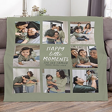 Happy Little Moments Personalized 50-Inch x 60-Inch Plush Fleece Photo Blanket. View a larger version of this product image.