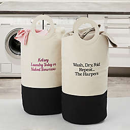 Write Your Own Embroidered Canvas Laundry Hamper