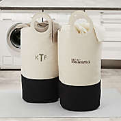 Embroidered Canvas Laundry Hamper