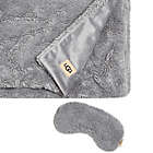 Alternate image 3 for UGG&reg; Teddie 2-Piece Throw Blanket and Eye Mask Travel Set in Seal Grey