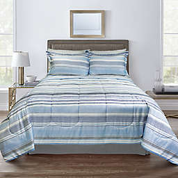 Springs Home Textured Stripe 3-Piece Full/Queen Comforter Set in Grey