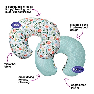 Boppy&reg; Premium Nursing Pillow Cover in Mint Flower Shower. View a larger version of this product image.