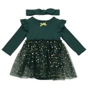 Start Up Kids&reg; 2-Piece Ribbed Tulle Dress and Headband Set in Green