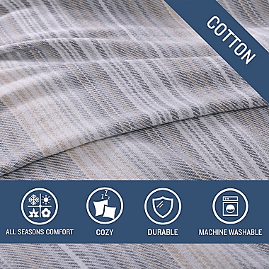 Tommy Bahama&reg; Sandy Shore Stripe Full/Queen Blanket in Beige. View a larger version of this product image.