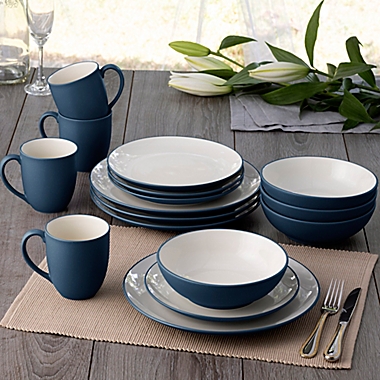 Noritake&reg; Colorwave Coupe 16-Piece Dinnerware Set in Blue. View a larger version of this product image.